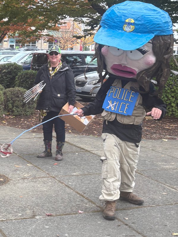Head of ICE walking her dog